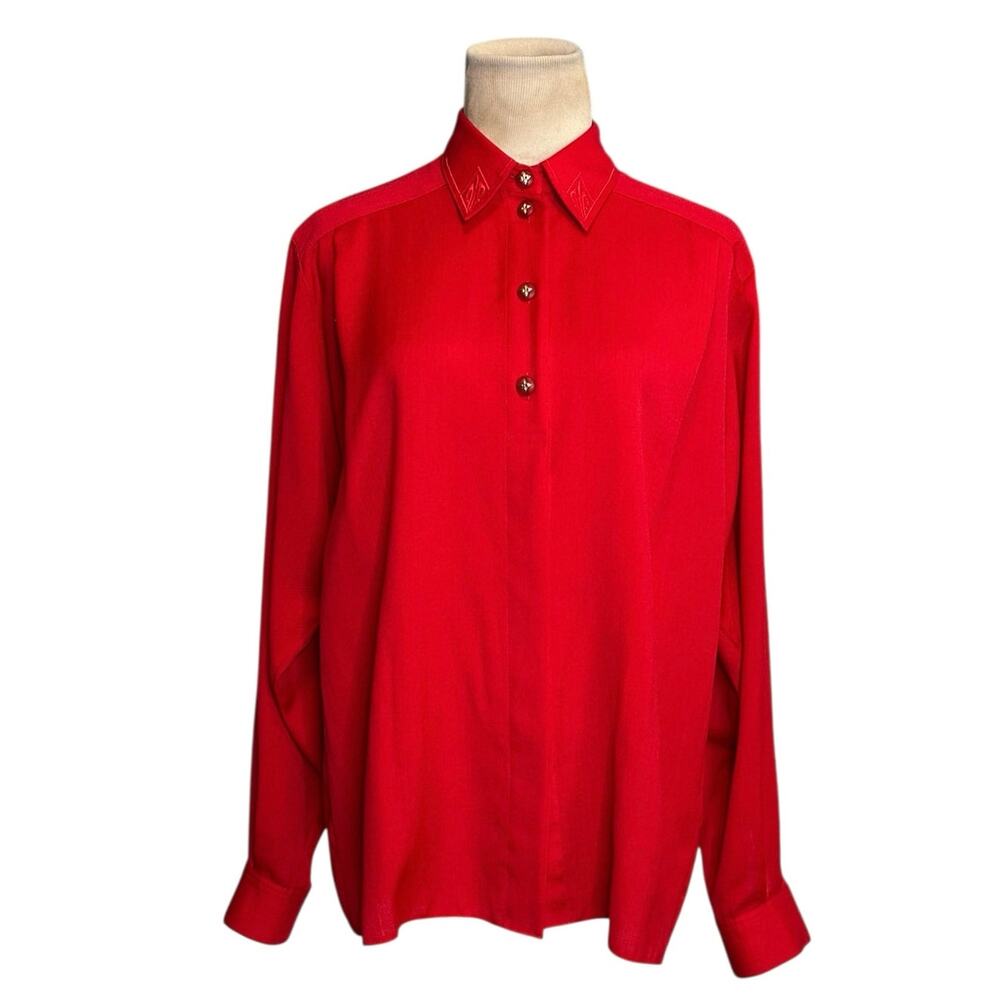 Sommermann vintage red long sleeves buttoned shirt size Large